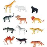 👉 Multi kunststof kinderen 12x speelgoed safari dieren 6 cm