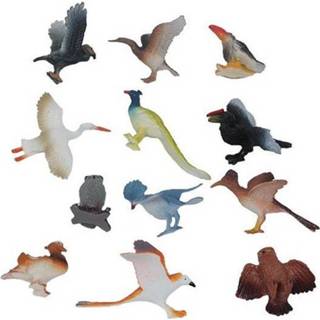 👉 Multi kunststof kinderen 12x speelgoed dieren / vogels 5-10 cm