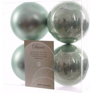 Kerstboom Nature Christmas Decoratie Kerstballen 10 Cm Mint 4 Stuks - Kerstbal 8719538306615