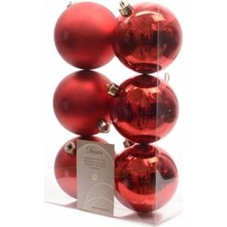 👉 Kerstbal rood kunststof Kerst Kerstballen 6 Cm Christmas Red Stuks 8719538305977