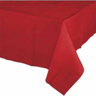 👉 Kerst Tafeldecoratie Rode Tafelkleden 274 X 137 Rechthoekig Van Papier - Tafellakens