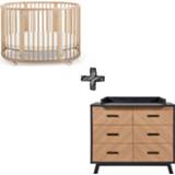 👉 Commode zwart active merken Stokke® Sleepi™ Natural + Venice Fishbone Black (6 lades)