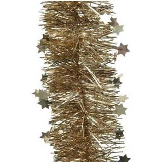 👉 Folie bruin kunststof plastic volwassenen active 1x Feestversiering slingers glitter sterretjes camel 10 cm breed x 270 kunststof/plastic kerstversiering