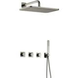 👉 Stopkraan nikkel PVD Geborsteld Hotbath Gal Complete thermostatische douche InBouwSet met 2 stopkranen GL106 IBSGL70GNP5 8720512339123