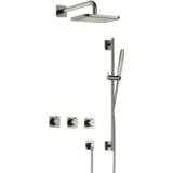 👉 Hotbath Gal Complete thermostatische douche InBouwSet Gal met 2 stopkranen met Glijstang Geborsteld Nikkel PVD IBSGL70GNP7
