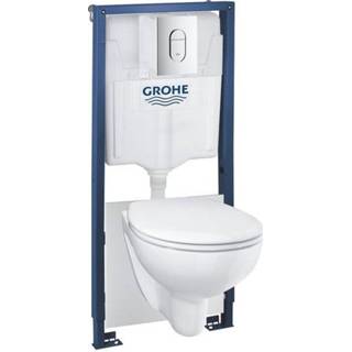 👉 Toiletset chroom staal wit Grohe inbouw Spoelrandloos softclose quickrelease met bedieningsplaat 39418000 4005176390555