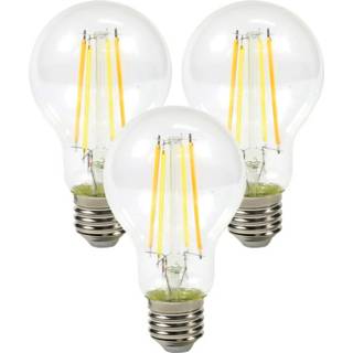 👉 Wit glas e CW-WW 3x Smart E27 LED filament lamp - A60 Wifi & Bluetooth 806lm 7 Watt Warm tot koud 8720365429538