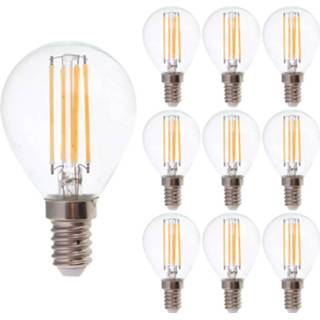 👉 Wit glas e extra warm 10x LED Filament lamp E14 fitting 6 Watt 800lm P45 2700K 8720365438714