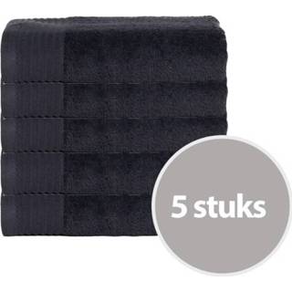 👉 Hand doek unisex antraciet katoen The One Handdoek Deluxe 50x100 550 gr (5 stuks) 8719322220639 4761925417330