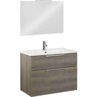 👉 Bauer Möbel badmeubelset 85x45cm Metz met keramische wastafel en spiegel