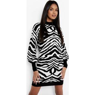 👉 Dierenprint Trui Jurk, White