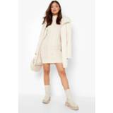 👉 Grof Gebreide Trui Jurk, Stone