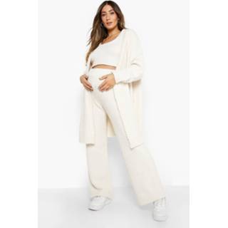 👉 Zwangerschap Super Zachte Gebreide Teddy Joggingbroek, Ivory