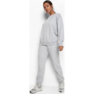 Gerecycled Regular Fit Trainingspak Met Sweater, Grey Marl