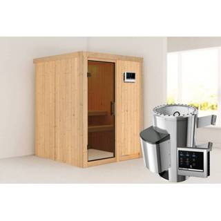 👉 Kachel Karibu | Sauna Minja Antracietglas 3,6 kW Externe Bediening 4010090857756