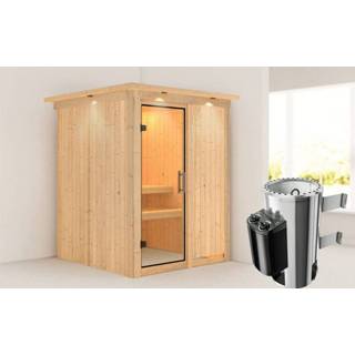 👉 Kachel Karibu | Sauna Minja Helderglas 3,6 kW Geïntegreerde Bediening 4010090857824