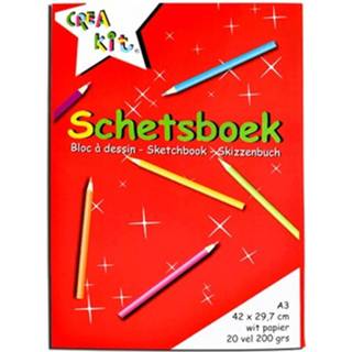 👉 Schetsboek wit papier Pakket Van 3x Stuks A3 Schetsboeken/tekenboeken 20 Vellen - Schetsboeken 8720276124348