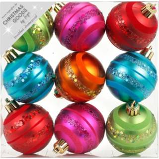👉 Kerstbal multi kunststof 27x Gekleurde mix kerstballen pakket 6 cm