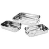 👉 Braadslede zilver RVS Set van 3x stuks braadsledes/ovenschalen