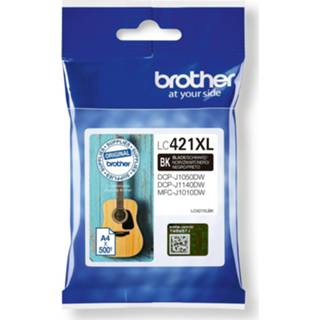 👉 Inktcartridge zwart stuks KJetcartridges Brother inktcartridge, 500 pagina's, OEM LC-421XLBK, 4977766810401