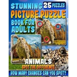 👉 Engels Stunning Picture Puzzle Books for Adults - Animals Spot the Difference: Search Adults. Differences Puzzles. Can You 9781099837678