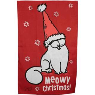 Theedoek rood - Simon's Cat Meowy Christmas 5055071760204