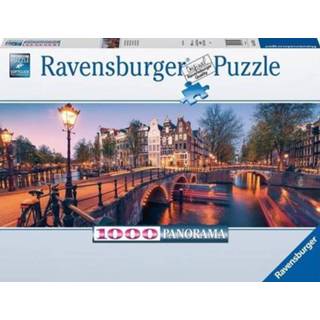 👉 Panoramapuzzel nederlands steden legpuzzels Avond in Amsterdam Panorama Puzzel (1000 stukjes) 4005556167524