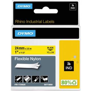 👉 Zwart geel op stuks Dymo RHINO flexibele nylontape 24 mm, 71701202420