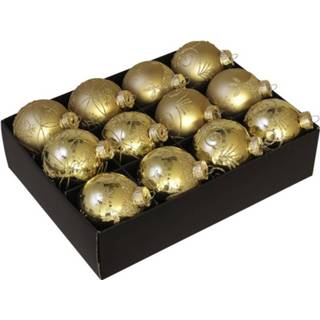 👉 Kerstbal roze 24x Stuks Luxe Glazen Gedecoreerde Kerstballen Licht 7,5 Cm - 8720576319635