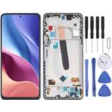 👉 Digitizer zilver active blauw OLED-materiaal LCD-scherm en Volledige montage met frame voor Xiaomi Redmi K40 / Pro Pro+ Mi 11i Poco F3 M2012K11AC M2012K11C M2012K11AG M2012K11G (blauw)