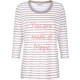 👉 Shirt met sportief streepdessin basically you Wit/Taupe/Zalm