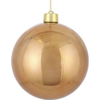 👉 Kerstbal kunststof active 1x Grote decoratie licht koper 25 cm