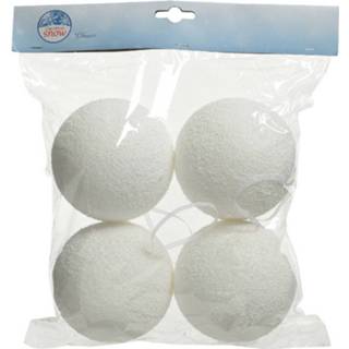 👉 Sneeuwbol witte 4x Sneeuwdecoratie Sneeuwballen / Sneeuwbollen 10 Cm - Decoratiesneeuw 8720147782288