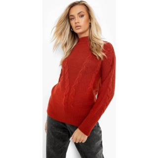 Gebreide trui m rust Grof Met Hoge Kraag,