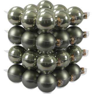 👉 Kerstbal groen glans 36x Glazen Kerstballen Mat/glans Graniet 6 Cm - 8720147736670