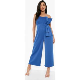 👉 Scuba Culotte Jumpsuit Met Strik, Cobalt