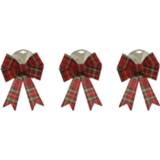 👉 Kerstboom 6x pieken grote strik geruit 33 cm
