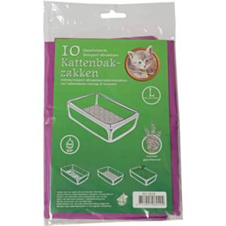 👉 Kattenbak lavendel 10 X Stuks Bio Afvalzakken 50 20 37 Cm - Kattenbakzakken Voorkomt Vieze Geuren 8712901069292