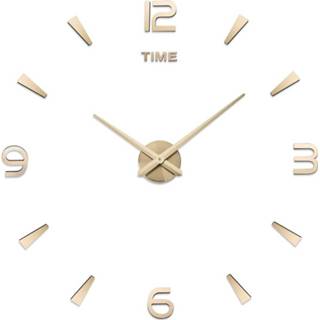 👉 Wandklok goud - 3d Klok Zelfklevend Diy 80 Tot 120 Cm 8720254647005