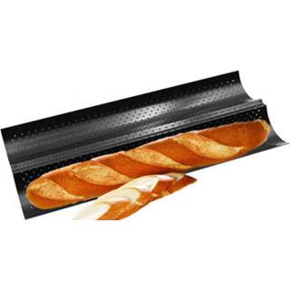 👉 Bakvorm zwart Stokbroodvorm - Voor Stokbrood- 2 Rijen 380 Mm 8720254647951