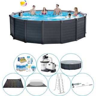 👉 Zwembad graphite grijs Intex Gray Rond 478x124 Cm - Deal 8720574947342
