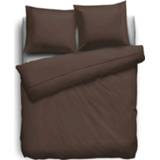 👉 Elegance Dekbedovertrek Uni Percal Katoen Met Bies - Taupe 260x200/220cm