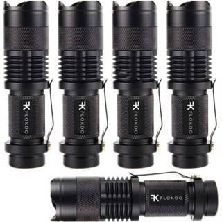 👉 Zaklamp Set - 5 Stuks Zoomfunctie 3 Lichtsterktes Draagclip 8720254647135