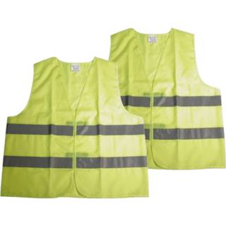 👉 Veiligheidsvest geel Set Van 2x Stuks Reflecterend Neon Voor Volwassenen 8720576500316