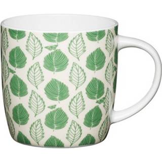 👉 Groen porselein Mok Blad - Porselein, Fine Bone China 425ml Kitchencraft 5028250776327