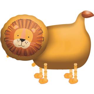 👉 Folieballon geel bruin Amscan Walking Lion Junior 59 X 96 Cm Geel/bruin 194099036283