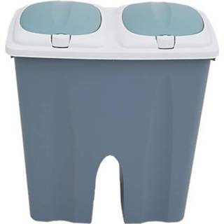 👉 Vuilnisbak blauw XL Goedkope Discountershop Dubbele 2 X 25l Recycling - Afvalbak Met Deksel Maat Xl- Blauw- 30 49 53 Cm 8715232984326