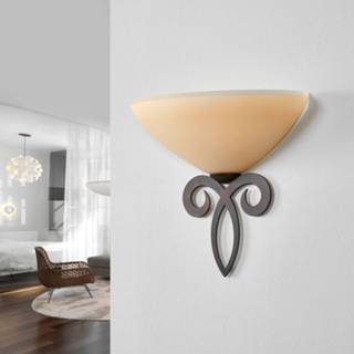 👉 Wand lamp donkerbruin Glazen wandlamp Luca in landhuisstijl