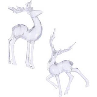 👉 Kerstboom transparant Hangers Set Van 6x Stuks Hertjes 9.5 X 14 Cm - Kersthangers 8720276685443