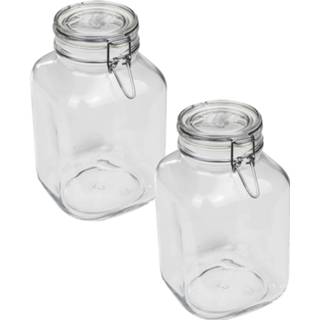 👉 Set Van 2x Stuks Weckpot/inmaakpot 3000ml/3ltr Met Beugelsluiting 14 X 24 Cm - Weckpotten